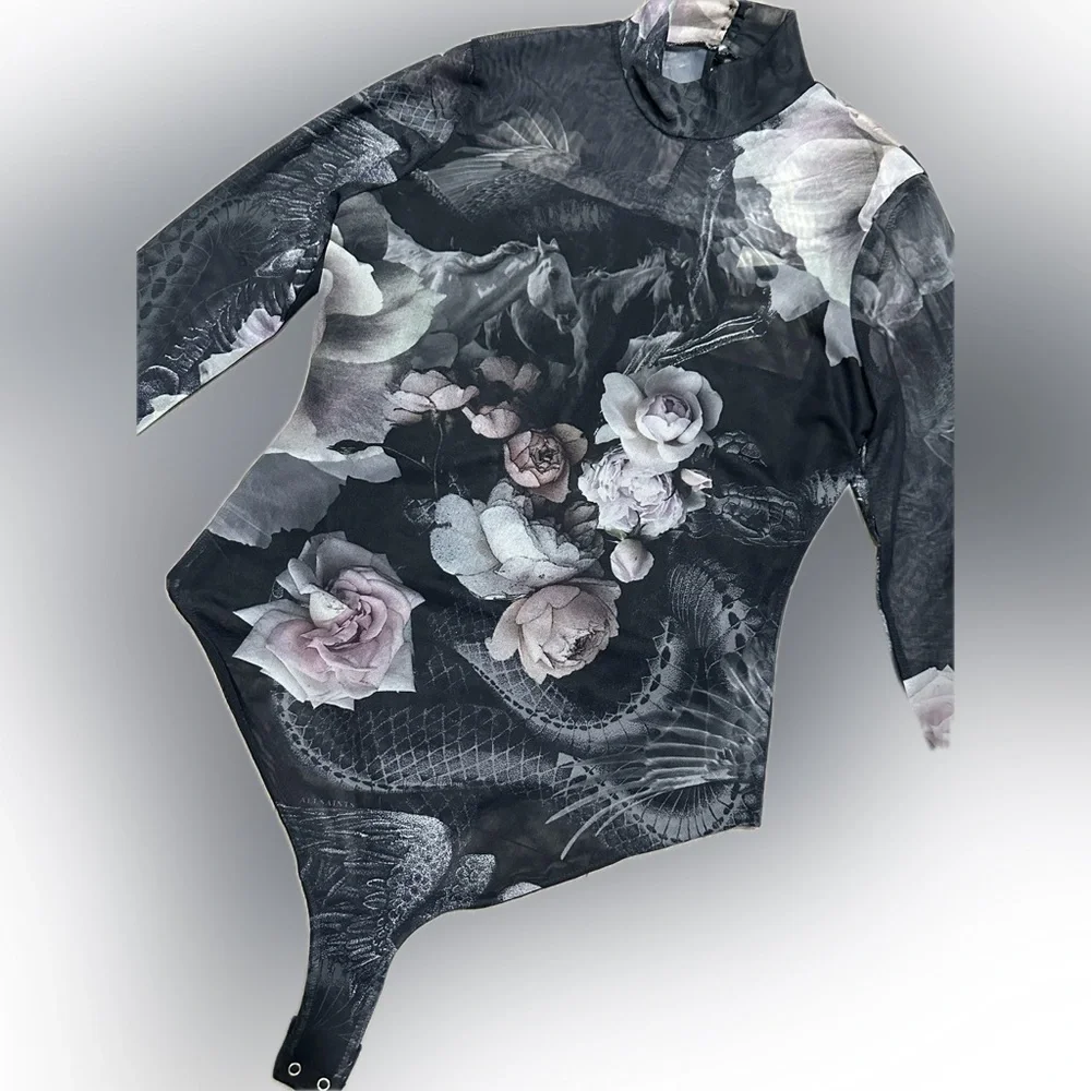 ALL SAINTS Elia Iris Micro-Mesh Bodysuit - Picture 8 of 16